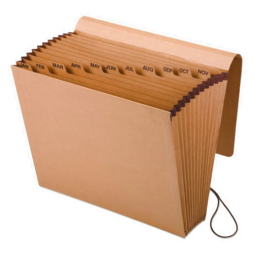 Pendaflex Expanding Kraft File with Flap, Jan.-Dec. Index, 12 x 10, 1 per Box (K-17M-OX),Brown