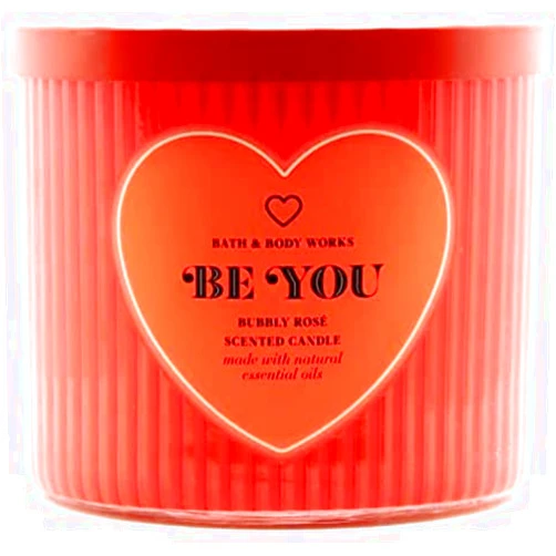 Bath & Body Works, White Barn 3-Wick Candle w/Essential Oils - 14.5 oz - 2022 Spring Scents! (Be You - Bubbly Rose)