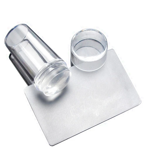 yueton Clear Jelly Soft Silicone Nail Art Stamping Stamper with Cap Scraper Image Plate Manicure Tools DIY Polish Kit