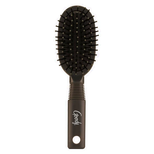 Goody Mini Cushion Hair Brush - Oval Travel Hairbrush for All Hair Types, Tangles Knots With Ease Without Tears or Breakage - Pain-Free Hair Accessories for Women, Men, Boys, and Girls