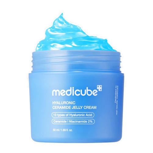 medicube Jelly Cream with Hyaluronic Acid | Daily Moisturizer for All Skin Types | Long-lasting Hydration with Hyaluronic Acid, Ceramides, Multi Peptides | Supports Skin's Natural Barrier | 1.69 fl.oz