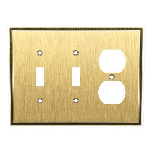Cover Star Soft Modern Decorative Wall Plate Switch Plate Outlet Cover (Double Toggle/Single Duplex, Antique Brass)