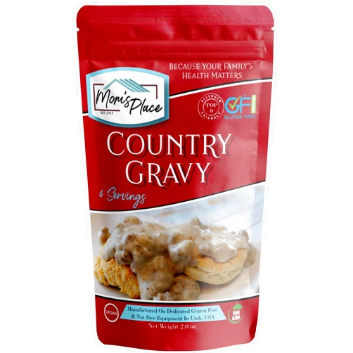 Mom's Place Gluten-Free Country Gravy Mix - Dairy, Corn, Nut & Soy Free, Easy to Make, 2.0 oz