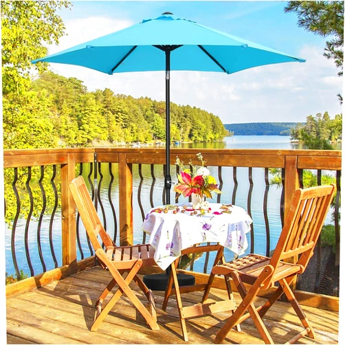 Bed Bath & Beyond Autlaycil 9ft Patio Outdoor Patio umbrella With Push-Button Tilt & Crank Blue