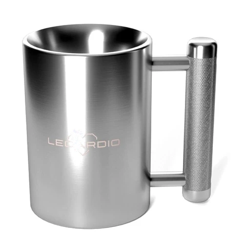 LECARDIO Heavy Mug 8KG/18LB 10 oz - Stainless Steel Fitness Water Cup | Durable Weightlifting Plate Design | Gym, Workout, and Coffee Enthusiast Gift | BPA-Free Sports Bottle