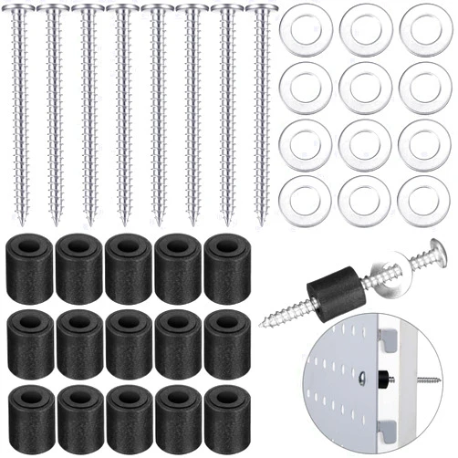 Hotop Pegboard Spacers Mounting Kit, Magnetic Pegboard Includes Screws, Spacers and Washers for 1/8-Inch and 1/4-Inch Pegboard