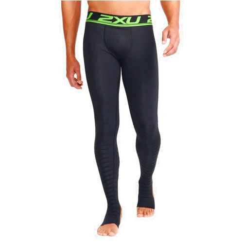 2XU Men's Elite Power Recovery Compression Tights - Enhance Performance & Recovery - Black/Nero