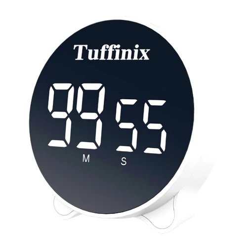 Tuffinix LED Digital Kitchen Timer Clock - Tuffinix LED Display Countdown Cooking Timers with 2 Groups of Alarm Clock Adjustable Volume for Kids Adults Gym Bedroom Classroom, USB Mode& Battery Mode