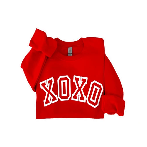 Up2ournecksinfabric LLC Up2ournecksinfabric Valentine's Day Sweatshirt - Women's Valentine's Day Sweater - Puff - Embossed - Love Sweatshirt - Cute Outfit Hot Pink