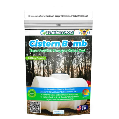 Solutions HOCL Power Clean with HOCL Cistern Tank Cleaner - Cistern Tank Bomb Cleaning Super Cleans your Cistern (100 Gram - Treats 5,000 Gallons)