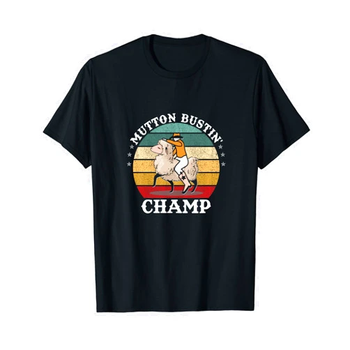 Rodeo Sheep Rider Apparels & Gear Mutton Bustin Champ Cool Mutton Buster Gear For Sheep Riding T-Shirt