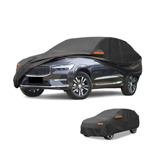 Partuto Car Cover Waterproof All Weather Sun Rain Protection Full Exterior Cover for Volvo XC60 190T-PU Black with Left Side Zippers