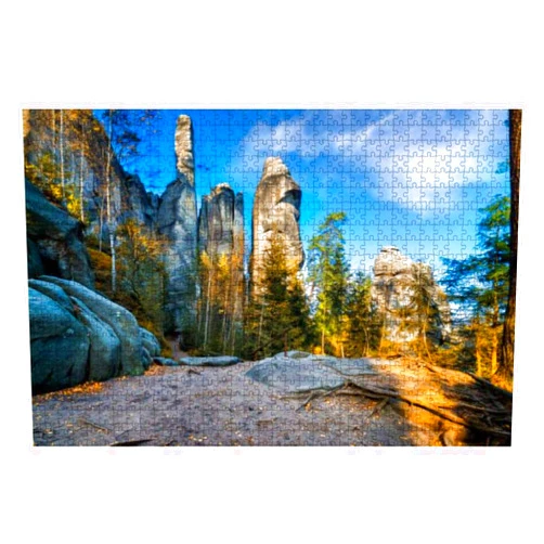 NBWEE Wooden Puzzle 1000 Pieces National Park Adrspach Teplice Rocktown Jigsaw Puzzles for Children or Adults Educational Toys Decompression Game
