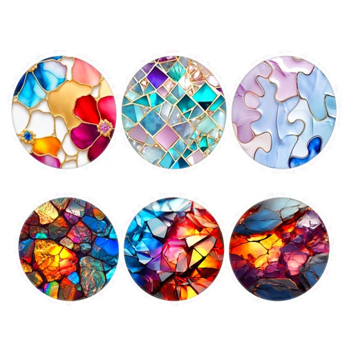Nsotts (6 Pack Collapsible Cell Phone Stand for Smartphones,Expanding Cellphone Holder for Phone - Colorful Stone