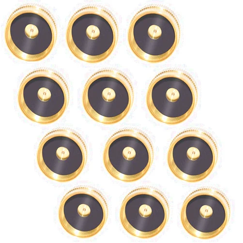 Joywayus Solid Brass Refill Propane Bottle Cap Universal for All 1 LB Gas Tank Cylinder Sealed Protect Cap(Pack of 12)