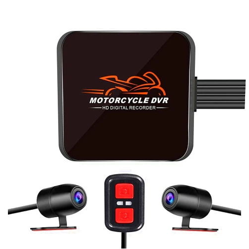 VSYSTO WiFi Motorcycle Dash Cam, 2 Channels 130° Wide Angle Lens Starlight Night Vision Front & Rear HD 1080P Camera Motorbike DVR System, G-Sensor, Loop Recording (Black-D6L)
