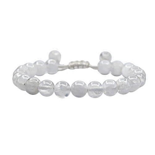 Amazing Gemstone Selenite Bracelet for Women Men's Gifts - Protection Healing Crystal Bracelet - 8mm Gemstone Beaded Adjustable Bracelet Pulseras Para Hombres Mujer Stocking Stuffers
