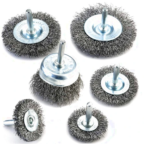 TILAX Wire Brush Wheel Cup Brush Set 6 Piece, Wire Brush for Drill 1/4 Inch Arbor 0.012 Inch Coarse Carbon Steel Crimped Wire Wheel for Cleaning Rust, Stripping and Abrasive, for Drill Attachment