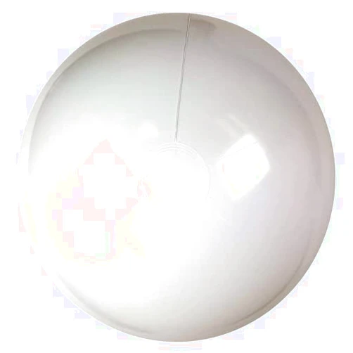 Beachballs 24-Inch Deflated Size Solid White Beach Ball - Inflatable to 18-Inches Diameter