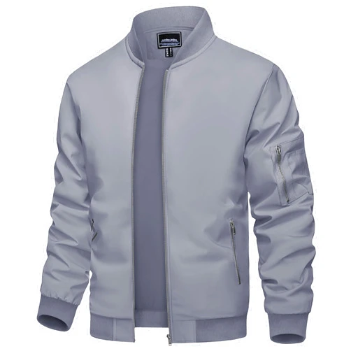 TACVASEN Men's Bomber Jacket Lightweight Casual Spring Fall Windbreaker Zip Up Coat with Pocket