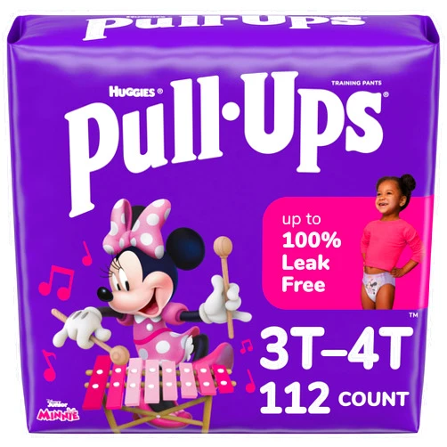 Pull-Ups Girls' Potty Training Pants, Size 3T-4T Training Underwear (32-40 lbs), 112 Count (4 Packs of 28)