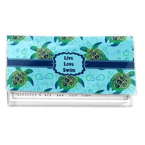 RNK Shops Personalized Sea Turtles Vinyl Checkbook Cover
