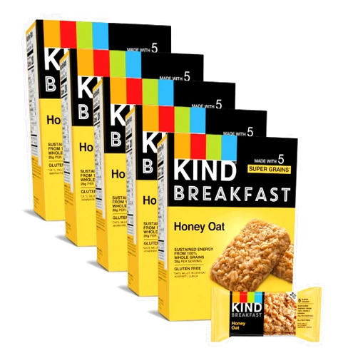 KIND Breakfast, Healthy Snack Bar, Honey Oat, Gluten Free Breakfast Bars, 100% Whole Grains, 1.76 OZ Packs (30 Count)