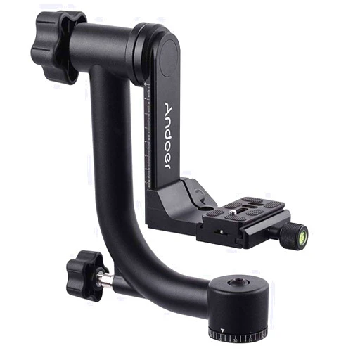 Andoer Heavy Duty Gimbal Head Gimbal Tripod Head with Arca Swiss Quick Release Plate Aluminum Alloy Tripod Gimbal Head DSLR Max. Load 30Lbs/13.6Kg