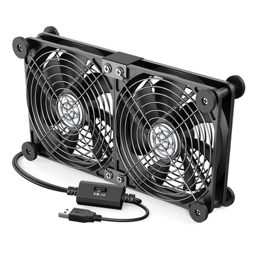 ELUTENG Dual USB Computer Cooling Fan High Speed 120mm Fan Adjustable 5V USB Port Heatsink Cooling Fan 12cm for Laptop Receiver DVR PlayStation Xbox Desk Computer Cabinet Cooling