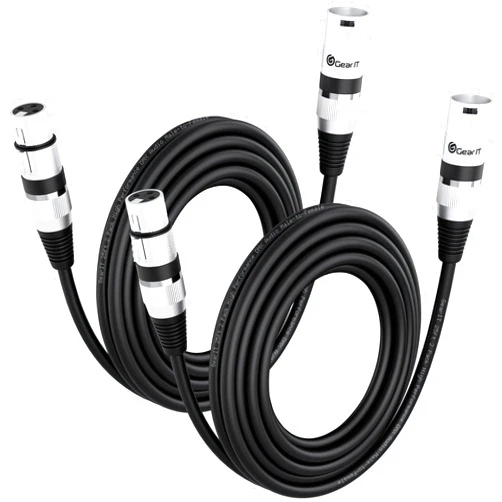 GEARit DMX to DMX Stage Lighting Cable (25 Feet, 2-Pack) DMX Male to Female (XLR Compatible) 3-Pin Balanced Shielded for DJ LED Moving Head Par Light, Mic Mixer, Recording Studio, Podcast - 25ft