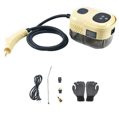 Gribouillage 2500W Portable Steam Cleaner, High Temperature Steamer for Cleaning Bed Bugs, steam cleaner for mattress, Car Detailing, Couch,Furniture, Upholstery, Kitchen, Bathroom, Grout and Tile (Khaki)
