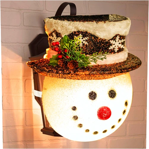 FUNPENY Snowman Christmas Porch Light Covers, Christmas Outdoor Decoration Holiday Light Covers for Porch Lights, Garage Lights, Large Light Fixtures