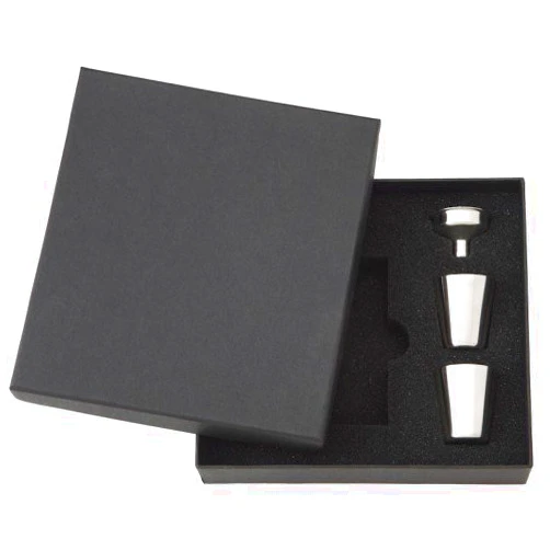Flasks.com Top Shelf Flasks Premium Presentation Gift Box for Hip Flasks, 1 Box, 2 Shot Cups, 1 Funnel, 8 oz.