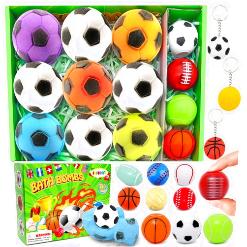 SUPERGFS Bath Bomb Gift Set with Surprise Toys Inside 9 Pack Organic Bath Bombs for Kids, Kids Safe Handmade Fizzy Balls for Kid Bubble Bath Ideal Birthday Gift for Boys & Girls