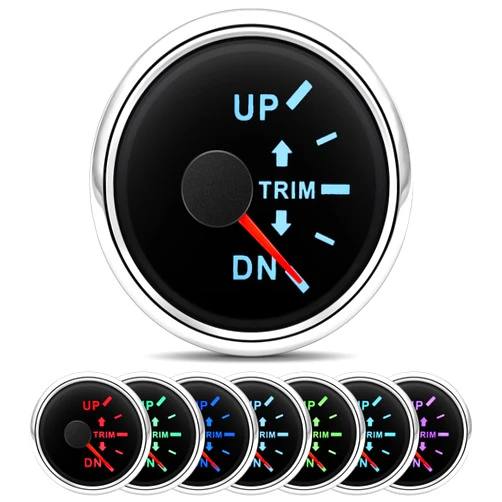 ARTILAURA Trim Gauge Meter 0-190ohms 7 Color UP-DN in Outboard Engine 52mm 2-1/6
