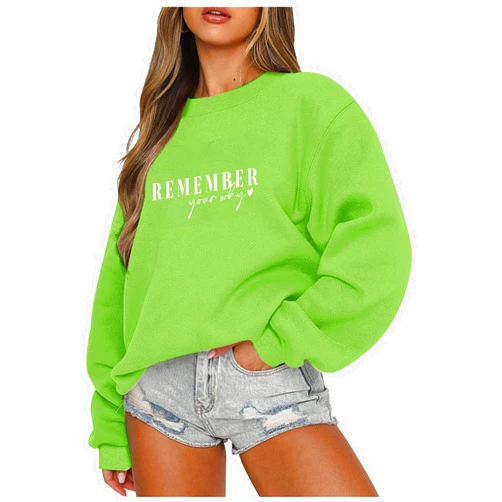 Ceboyel Remember Your Why Sweatshirt Oversized Pullover Sweater Letter Print Cute Hoodies Trendy Fall Winter Clothing 2023