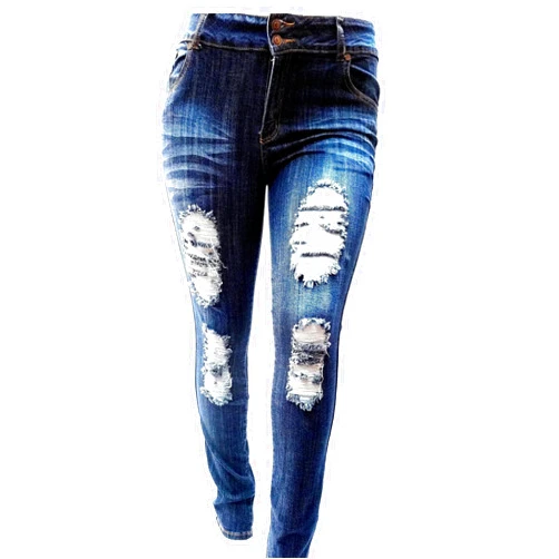 1826 Jeans Jack David 1826 Womens Plus Size Stretchy Ripped Denim Jeans Skinny Leg Pants