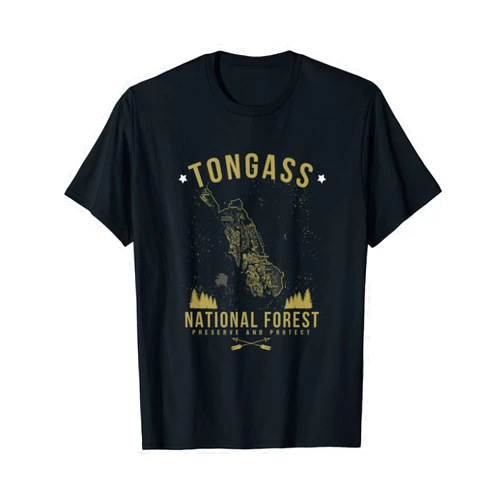 US National Parks and Forests Souvenirs TONGASS National Forest Shirt ALASKA Hiking Map Tee T-Shirt