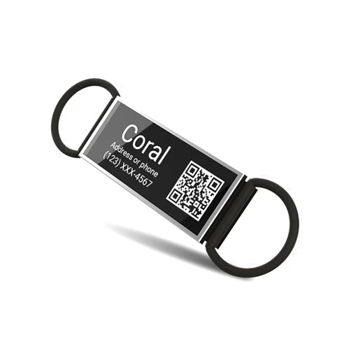 KEKID QR Code Slide On Dog Tag,Dog Tags Personalized for Pets,Custom Dog Name Tags,Dog ID Tags Personalized,Silent Noiseless Dog Tag -Free Online &Scan QR Receive Instant Location Alert Email