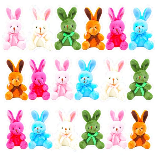 Elcoho 18 Pack Easter Plush Bunnies Stuffed Bunny Plush Toys Easter Baskets Filler Stuffers Easter Gift Plush Bunny Animals