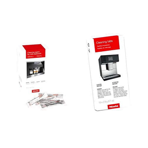 Miele Pipework Cleaner for Coffee Machines, 100 Sachets & Cleaning Tablets for Coffee Machines, 10 Tablets