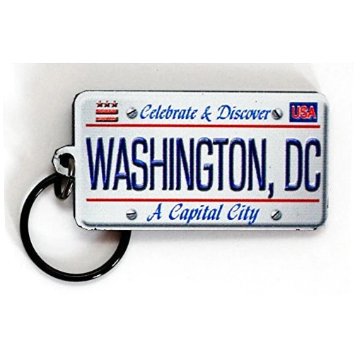 Souvenir Destiny Washington D.C. License Plate Acrylic Keychain 2.5