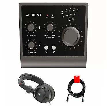 Audient iD4 MKII USB-C Audio Interface Bundle with Polsen Studio Monitor Headphones & XLR Cable