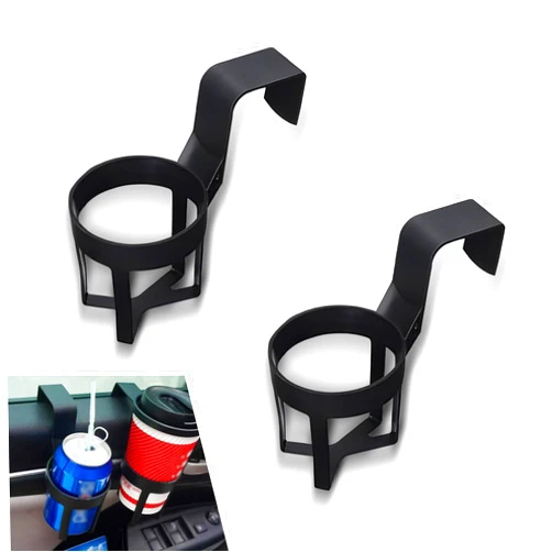 Ajxn 2 Pack Car Water Cup Holder, Hanging Hollow Design, Portable Storage Accessories, Spill-Proof Beverage Holder, Universal Shockproof Cup Mount for Most Cars (Black #5.51