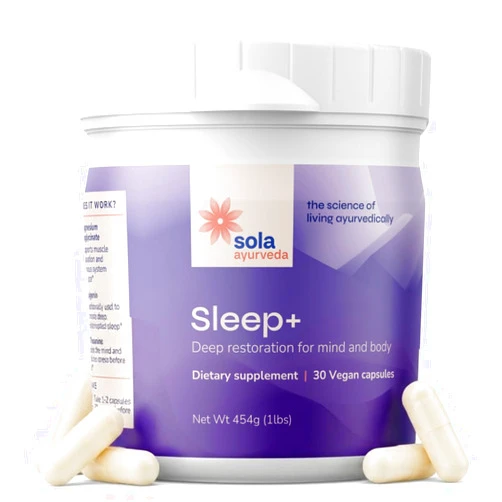 Sola Ayurveda Sleep Aid Without Melatonin - Non Habit Forming Natural Sleep Support - Magnesium, L-Theanine, Apigenin - Stay Asleep and Wake Refreshed