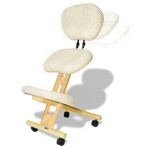 Cinius Ergonomic Chair with Backrest, (Natural), Wooden Frame