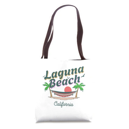 Hammock Beachwear Laguna Beach California Beach Hammock Sunset Palm Trees Tote Bag