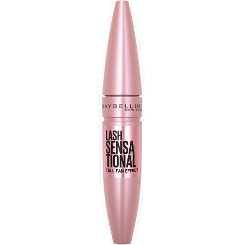 Maybelline Lash Sensational Washable Mascara, Lengthening and Volumizing for a Full Fan Effect, Blackest Black, 1 Count