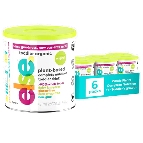 ELSE NUTRITION Organic Toddler Formula for 12-36 months, Plant-based, Dairy-Free, Soy Free, Complete Nutrition Drink Made from Whole Foods. Clean Label Certified, Low Fodmap, 22 Oz 6-Pack.