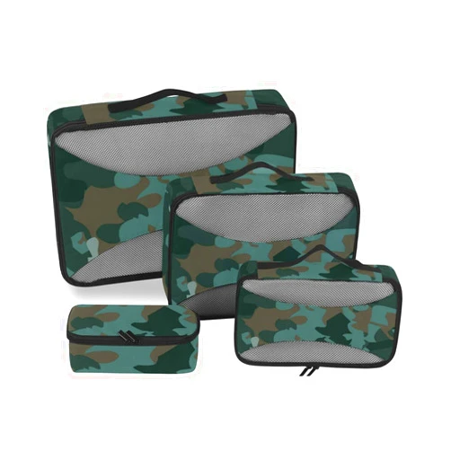 Bolaz 4 Set Packing Cubes Blue Military Camo Travel Luggage Packing Organizers Blue Military Camo